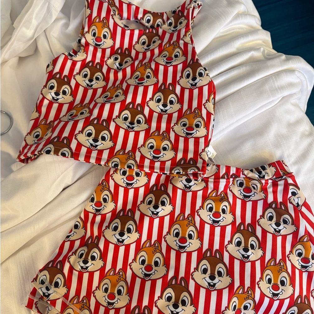 Disney Kids Red and White Chip 'n' Dale Set